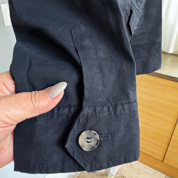 Theory Cropped Linen Jacket Black - Picture 8 of 11